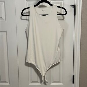 Nine West White Sleeveless Bodysuit
